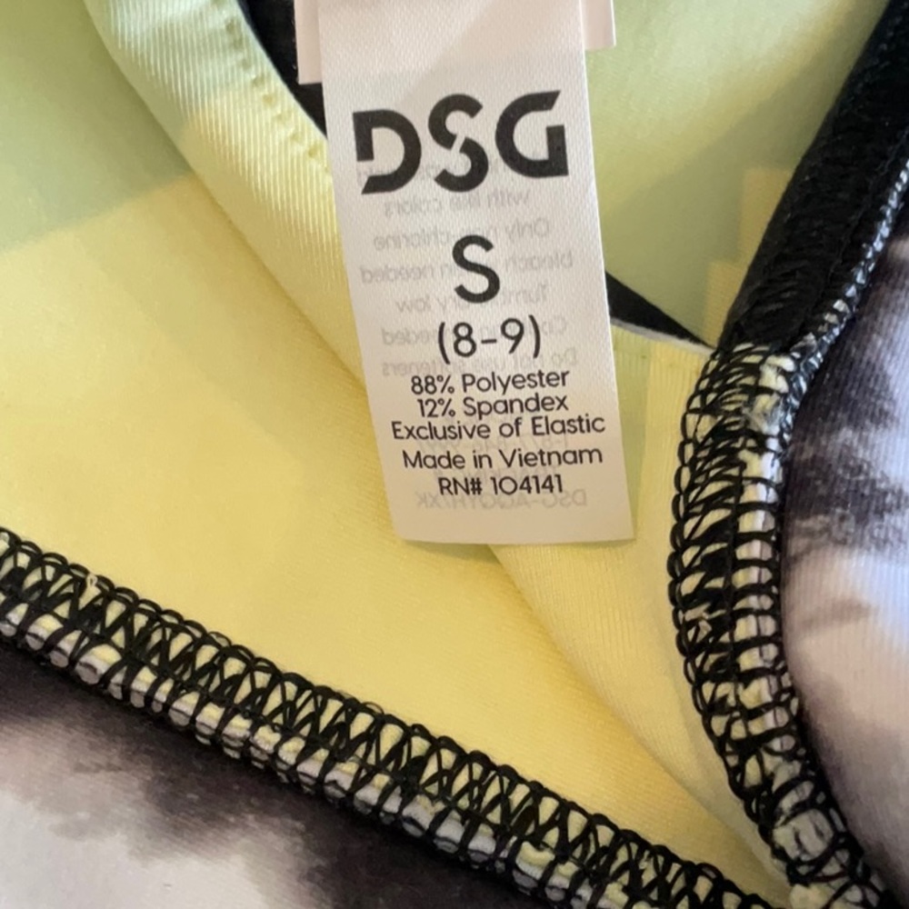DSG Girls' Printed Core Performance Bra Stripe Dye Black - Picture 4 of 6